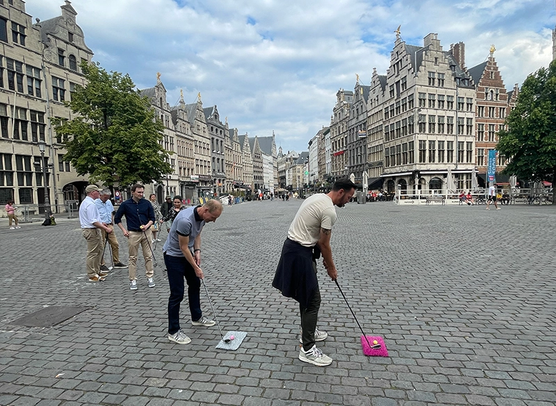 stadsgolf in Antwerpen centrum