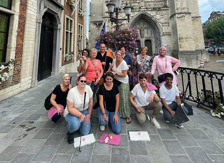 groepsfoto teambuilding Diest Grote Markt